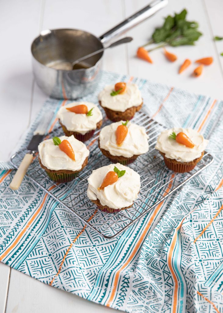 Chantenay carrot & cream cheese cupcakes